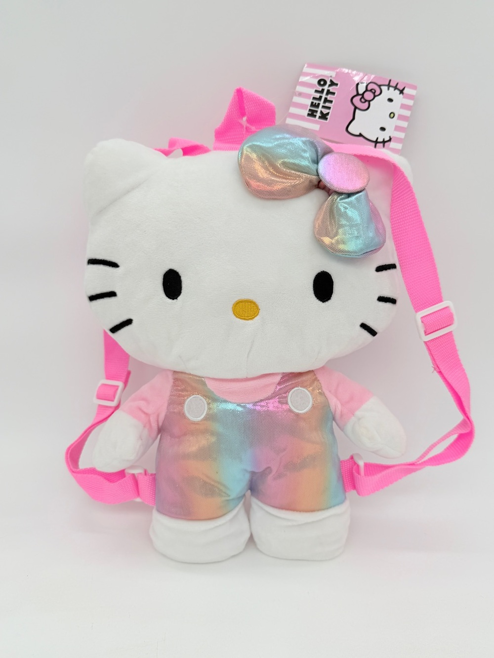 Hello Kitty Sanrio Plush Holographic Outfit Backpack Pink NWT